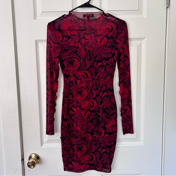 Guess Mesh Red and Black Dress - Picture 3 of 3